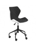 Scaun birou copii HM Matrix, Ergonomic, Cadru Metalic, Stofa/Piele ecologica, Inaltime ajustabila, 100 Kg, Alb/Negru, Multicolor