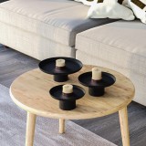 Cumpara ieftin Set 3 platouri decorative metalice GED-007 Negru 25.5x25.5x9 cm