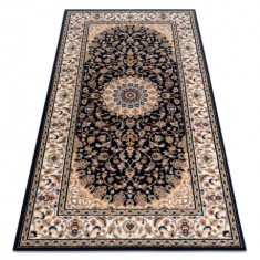 Covor L&acirc;nă NAIN Rozetă, cadru 7177/51011 bej / negru, 80x150 cm