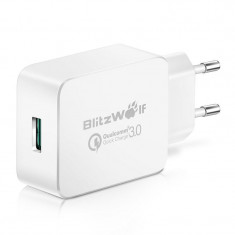 Incarcator retea BlitzWolf BW-S5, USB, Quick Charge 3.0, 18W, Alb foto