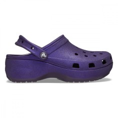 Saboți Crocs Women&#039;s Classic Platform Glitter Clog Mov - Dark Iris