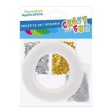 Set inel polistiren cu paiete aurii si argintii si ace cu gamalie, 15x18 cm , pentru proiecte creative