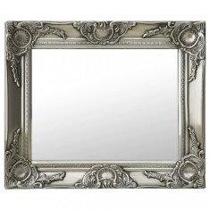 vidaXL Oglindă de perete &icirc;n stil baroc, argintiu, 50 x 40 cm 320310