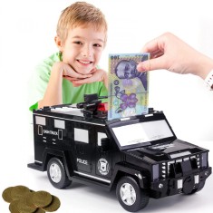 Pusculita electronica masina de politie cod pin amprenta monede si bancnote negru