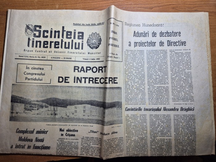 scanteia tineretului 2 iulie 1965-raionul ploiesti,moldova noua