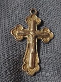Cruciulita veche Argintie,cruciulita Argintie cu patina de vechime,cruciulita vintage 4,3 cm /2,8 cm,crucifix de gat vechi