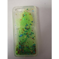 Husa Telefon Plastic+Silicon iPhone 5 5s SE Glitter Feather Verde