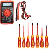 Yato YT-73080 + YT-2828 - Multimetru digital universal + Set surubelnite cu profil PH PZ si plat 7 bucati izolatie 1000 V