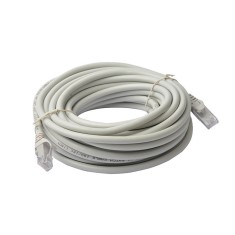 Cablu UTP Retea, Gri, Ethernet Cat 5e, 10m Lungime - Cablu Patch de Internet cu Mufa, Conector RJ45