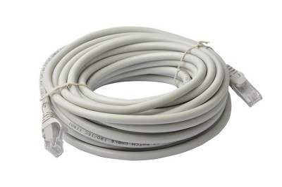 Cablu UTP Retea, Gri, Ethernet Cat 5e, 10m Lungime - Cablu Patch de Internet cu Mufa, Conector RJ45 foto