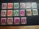 Lot 16 timbre Ceylon, Marea Britanie, stampilat, diferite valori