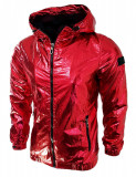 Jacheta din Fas Rosu Metalizat cu gluga JK10 (M) -