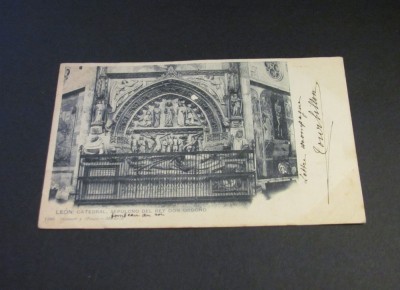 Carte Poștală Vintage Spania - Catedrala Le&amp;oacute;n &amp;bdquo;Morm&amp;acirc;ntul Regelui Don Ordo&amp;ntilde;o&amp;rdquo; (cel mai probabil din perioada 1900&amp;ndash;1940) foto