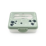 CUTIE PRANZ BENTO 2 NIVELE CU TACAMURI MELII FLORI ALBASTRE