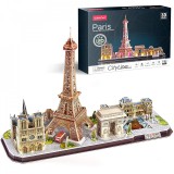 Cubic Fun - Puzzle 3D Led Paris 115 Piese, CubicFun