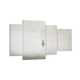 Set de tablouri Swing In Clouds, 4 piese, panza/lemn, gri, 70 x 120 x 1,8 cm