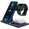 Incarcator wireless flippy, statie incarcare 3 in 1 qi fast charger 15w, incarcare rapida, compatibil cu apple watch toate seriile airpods toate model