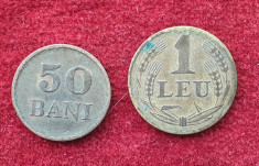 Set 2 monede 50 Bani &amp;amp; 1 Leu 1947 Romania regat foto