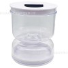 Borcan pentru muraturi, flippy, cu separator pentru lichide, ermetic, termorezistent, tip clepsidra, 800 ml, abs, alb, 13x11 cm