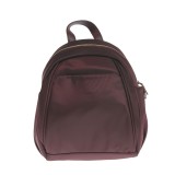 Rucsac bordo din material textil cu fermoar metalic