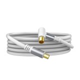 Cablu Coaxial TV, 2 metri, TV Head Male to Male (drept + unghi 90&deg;)