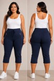 Pantalon Trei Sferturi Bleumarin - 54Marimea