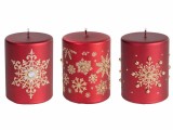 Cumpara ieftin Set 3 lumanari Craciun &Oslash; 7,5 cm x 9,5 H