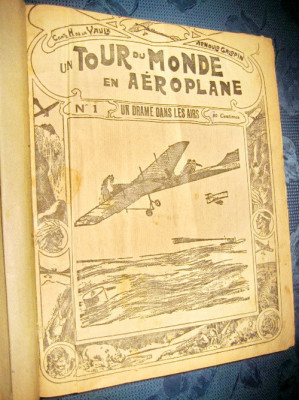 3183-Turul lumii cu aeroplanul-Album de reviste vechi cercetari geografice 1900. foto