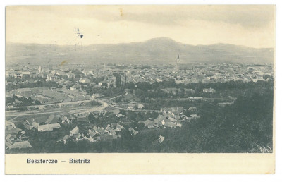 3371 - BISTRITA, Panorama, Romania - old postcard - used - 1915 foto