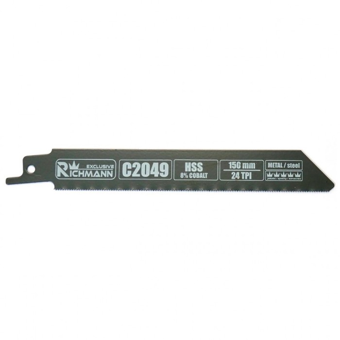 Panza, lama, fierastrau tip sabie, pentru metal, HSS bimetal-Cobalt, 24 TPI, set 5 buc, 150 mm, Richmann Exclusive