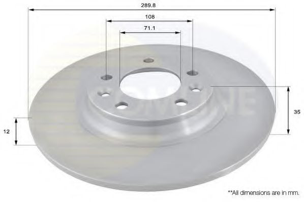 Disc frana PEUGEOT 407 SW (6E) (2004 - 2016) COMLINE ADC1551