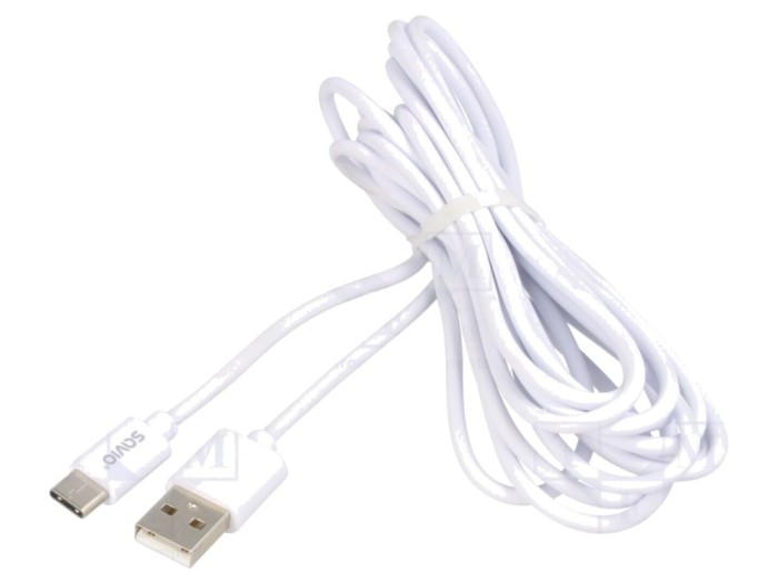 Cablu USB A la USB C, 3m, Alb