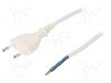 Cablu alimentare AC, 3m, 2 fire, culoare alb, cabluri, CEE 7/16 (C) mufa, PLASTROL - W-97147