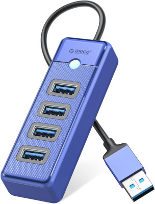 ORICO 4-Port USB HUB 3.0, USB Splitter pentru laptop cu cablu de 0.49ft, Multi U foto