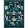 Placa metalica Happy Camper, Nostalgic Art Merchandising
