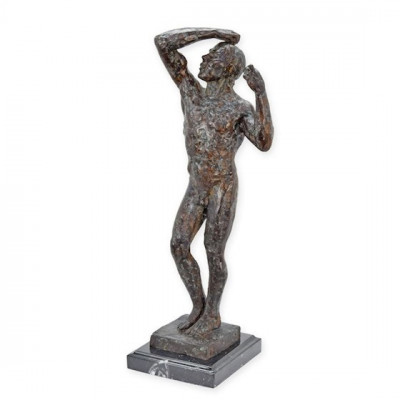 Adam-statueta din bronz pe un soclu din marmura TBA-74 foto