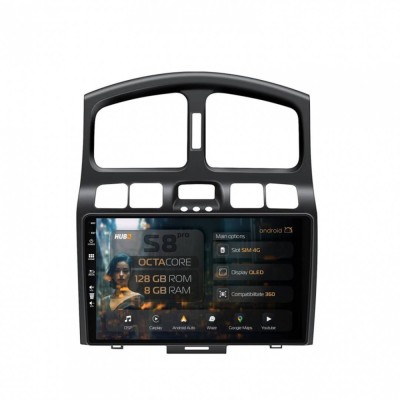 Navigatie Hyundai Santa Fe (2001-2005) 8GB RAM Android 13 Octacore Slot Sim 4G DSP GPS Wi-FI Carplay Android Auto USB Bluetooth Waze Touchscreen 9 Inc foto
