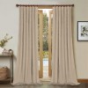 Draperie din catifea cu rejansa din bumbac tip fagure, Madison, 200x220 cm, densitate 700 g/ml, Linen Cream, 1 buc