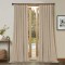 Draperie din catifea cu rejansa din bumbac tip fagure, Madison, 200x220 cm, densitate 700 g/ml, Linen Cream, 1 buc
