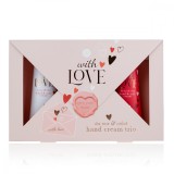 Set Creme de Maini With Love, Tea Rose &amp; Velvet, 3 x 60 ml