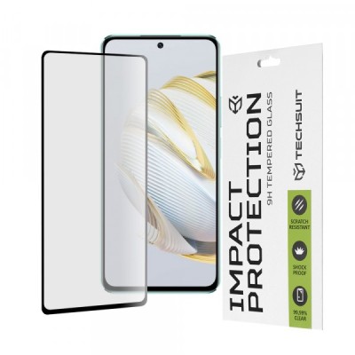Folie de protectie Ecran Techsuit pentru Huawei nova 10 SE, Sticla Securizata, Full Glue, 111D, Neagra foto