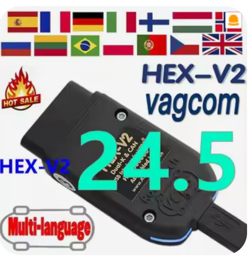 Tester / Diagnoza Auto VCDS VAG COM 24.7 / Hex-V2 VW AUDI Skoda Seat