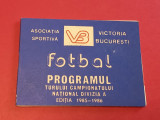 Program fotbal - VICTORIA BUCURESTI (tur Divizia A 1985-1986)