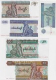 !!! MYANMAR - LOT 1 + 5 + 10 + 20 + 50 KYATS (1995-1997) - UNC / CELE DIN SCAN