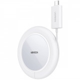 &Icirc;ncărcător Wireless Qi Ugreen 15W Cu Carcasă Din Silicon Compatibilă Cu MagSafe Alb (CD245-40123)