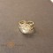 Inel reglabil floare cu cristal chihlimbar placat 18k - origine Brazilia
