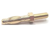 Conector banană 4mm aurit 35A MUELLER ELECTRIC M4 alamă 30,5mm