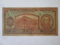 Bolivia 20 Bolivianos 1928 seria:011091 foto