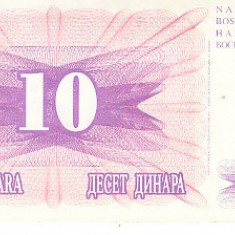 M1 - Bancnota foarte veche - Bosnia si Hertegovina - 10 dinari - 1992