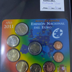 Spania 2011 - Set complet de euro bancar de la 1 cent la 2 euro + 2 euro Granada